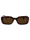 Saint Laurent Rectangular Frame Sunglasses Sunglasses In 004 Havana Havana Brown