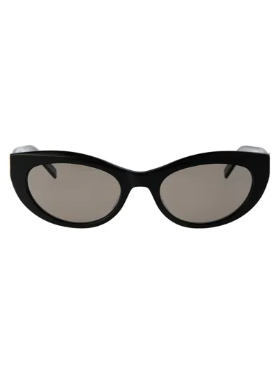 Saint Laurent Women's Acetate Black Sunglasses In 005 Black Black Grey