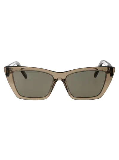 Saint Laurent Sl 276 Mica Sunglasses In Brown-brown-grey