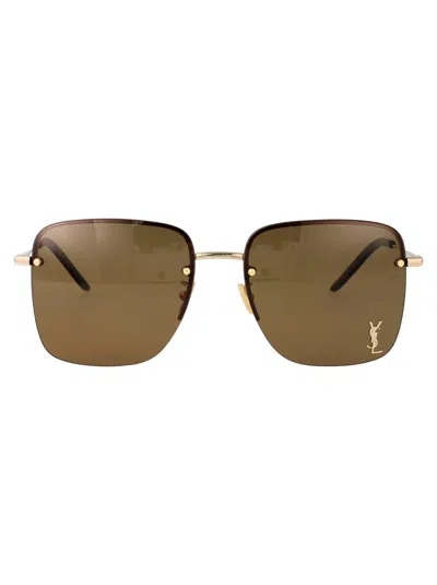 Saint Laurent Eyewear Sunglasses In Gold