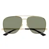 Saint Laurent Silver Aviator Sunglasses In Gray
