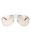Saint Laurent Classic 11 Aviator-style Silver-tone Sunglasses In Neutral