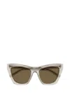 Saint Laurent Eyewear Kate Cat-eye Frame Sunglasses In Beige