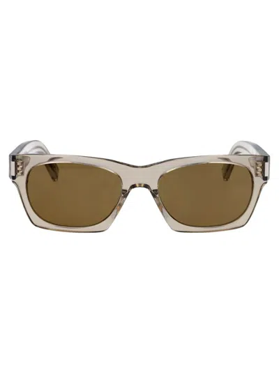 Saint Laurent Eyewear Sunglasses In Beige-beige-brown
