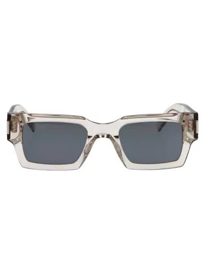 Saint Laurent Eyewear Sunglasses In Beige-beige-silver