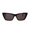 Saint Laurent Cat Eye Frame Logo Sided Sunglasses In Black