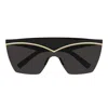 Saint Laurent Sl 614 Mask Shield-frame Sunglasses In Black