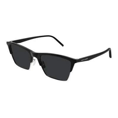 Saint Laurent Emi-rim Rectangle Sunglasses In Black