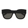 Saint Laurent Logo-plaque Detail Sunglasses In Black