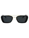 Saint Laurent Rectangular Sunglasses In Black