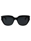 Saint Laurent Black-black-black Recycled Acetate Sunglasses In Black