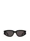 Saint Laurent Polished Oval-frame Sunglasses In Black
