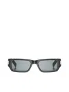 Saint Laurent Sl 660 Rectangular Sunglasses In Black Crystal Black