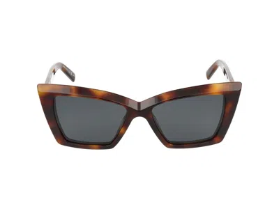 Saint Laurent Sl 657 Acetate Cat-eye Sunglasses In Brown