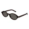 Saint Laurent Eyewear Jeanne Oval Frame Sunglasses In Brown
