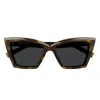 Saint Laurent Beveled Acetate Cat-eye Sunglasses In Brown