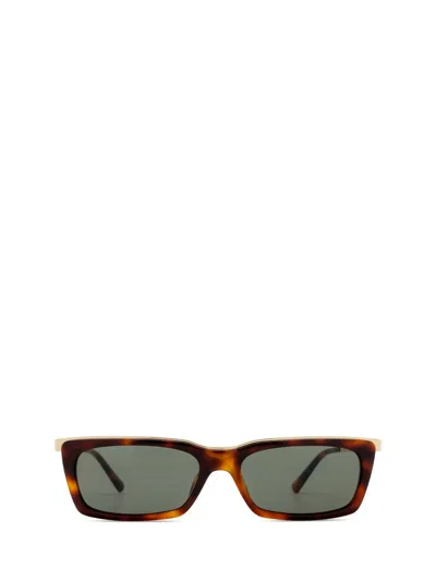 Saint Laurent Rectangle-frame Tortoiseshell Acetate And Gold-tone Sunglasses In Multi