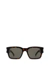 Saint Laurent Square Sunglasses With Tinted Lenses And Tortoiseshell Frame In Brown