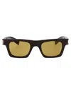 Saint Laurent Square-frame Acetate Sunglasses With Saddle Nose Bridge In Brown-brown-brown