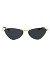 Saint Laurent Gold-gold-black Metal Sunglasses In Gold