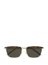 Saint Laurent 57mm Rectangular Sunglasses In Gold