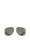 Saint Laurent Womens Gold Ys000528 Pilot-frame Metal Sunglasses In Gold