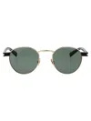 Saint Laurent Round-frame Gold-tone And Tortoiseshell Acetate Sunglasses In Gold-havana-green