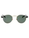 Saint Laurent Round-frame Gold-tone And Tortoiseshell Acetate Sunglasses In Gold-havana-green
