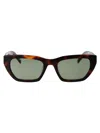Saint Laurent Havana Havana Green Acetate Sunglasses In Green