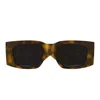 Saint Laurent Eyewear Rectangle Frame Sunglasses In Havana