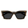 Saint Laurent Beveled Acetate Cat-eye Sunglasses In Havana