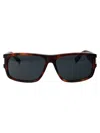 Saint Laurent Havana Crystal Black Acetate Sunglasses In Havana-havana-black