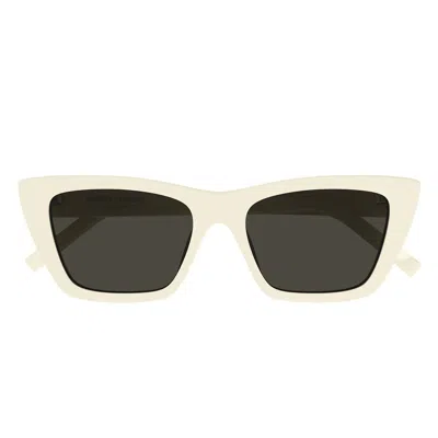 Saint Laurent Cat-eye Acetate Sunglasses In White
