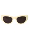 Saint Laurent Ivory-ivory-black Recycled Acetate Sunglasses In Neutral