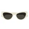 Saint Laurent Sleek Logo Plastic Cat-eye Sunglasses In White