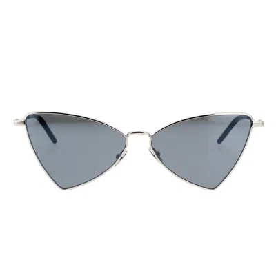 Saint Laurent Eyewear Geometric Frame Sunglasses In Silver
