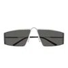 Saint Laurent Sl 606 Rectangle-frame Sunglasses In Silver