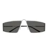 Saint Laurent Sl 606 Rectangle-frame Sunglasses In Silver