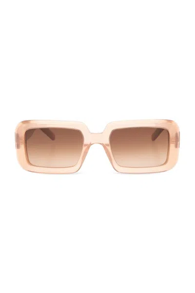 Saint Laurent Eyewear Sunrise Square Frame Sunglasses In Ivory/cream Beige