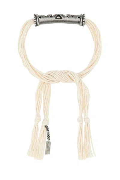 Saint Laurent Fabric Bracelet In White
