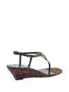 Saint Laurent Cassandra Leopard Ysl Wedge Sandals