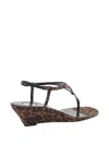 Saint Laurent Cassandra Leopard Ysl Wedge Sandals