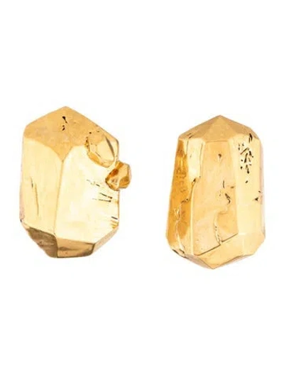 Pre-owned Saint Laurent Faceted Stud Clip On Earrings In Multicolor