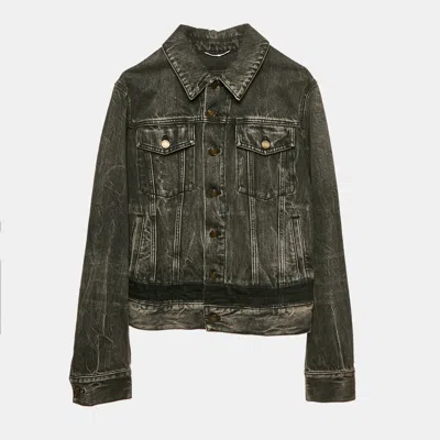 Pre-owned Saint Laurent Faded Black Denim Jacket Xs