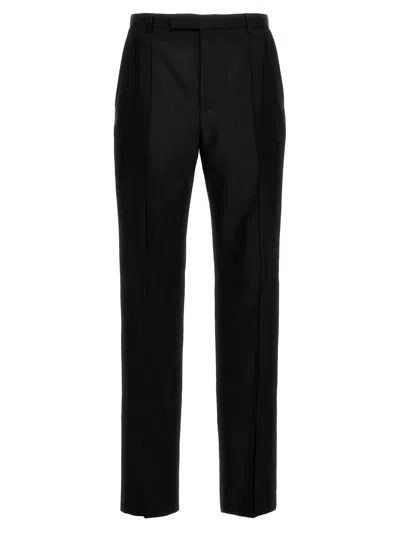 Saint Laurent Faille Trousers In Black