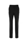 Saint Laurent Pressed-crease Pleated Straight-leg Trousers In Black