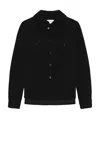 Saint Laurent Corduroy Overshirt In Faded Black