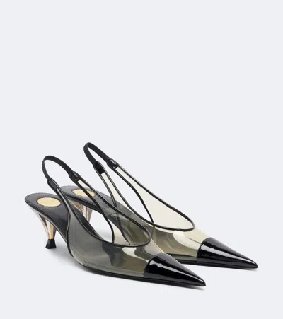 Saint Laurent Fanny Slingback Pumps In Tpu And Patent Leather In Multi