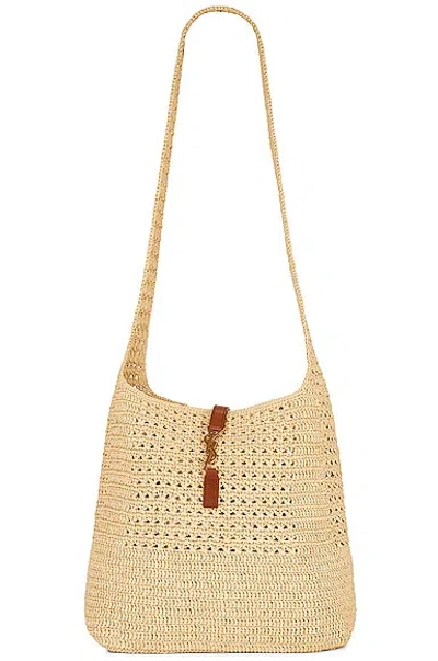 Saint Laurent Fantaisie Hobo Bag In Naturale & Brick