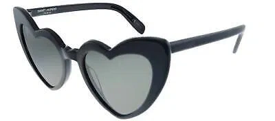 Pre-owned Saint Laurent Fashion Acetate Sunglasses With Grey Lens For Women - Size 54 Mm In Black